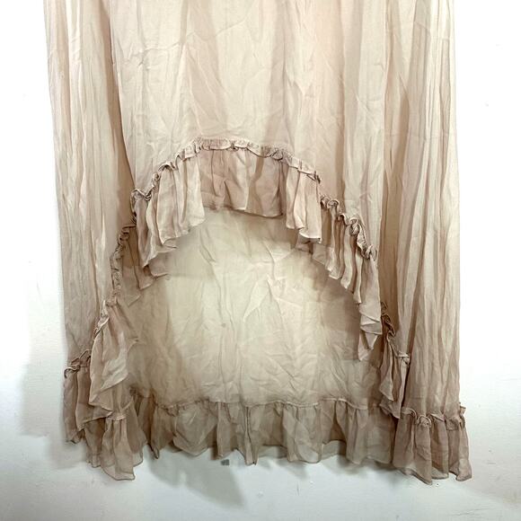 ELIZABETH & JAMES sheer silk tiered‎ dress womans Small Boho layering Olsen - Picture 2 of 12